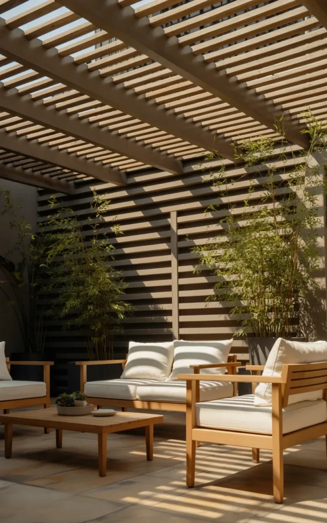 Use slatted wood ceilings for filtered sunlight