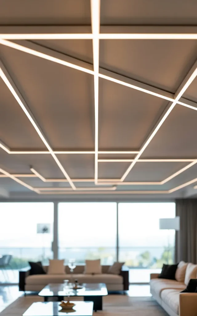 Add LED strip lines for a futuristic feel
