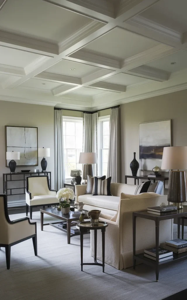 Create a coffered ceiling for classic elegance