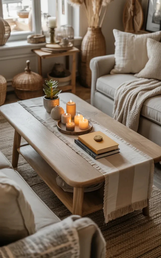 Create a cozy corner with layered textiles