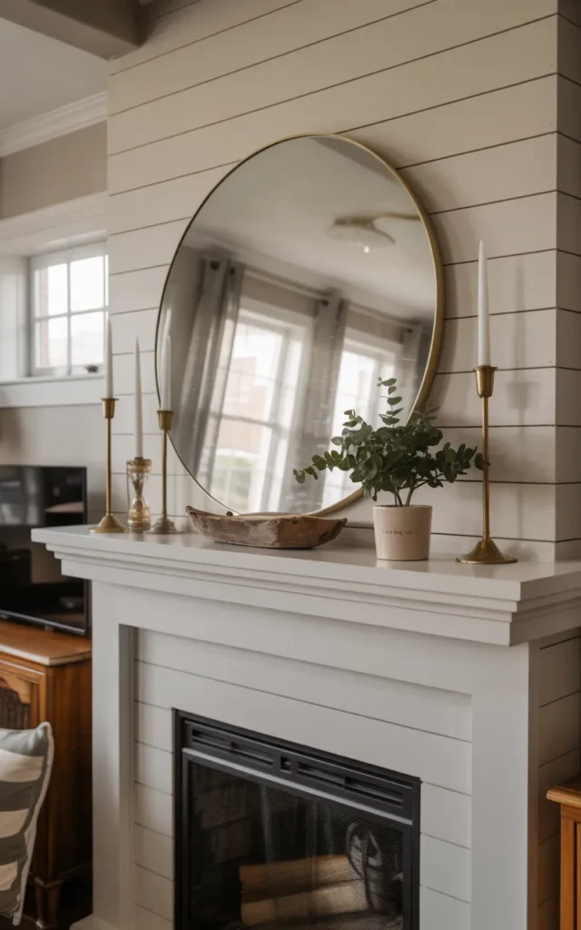 Create a focal point with a simple fireplace setup