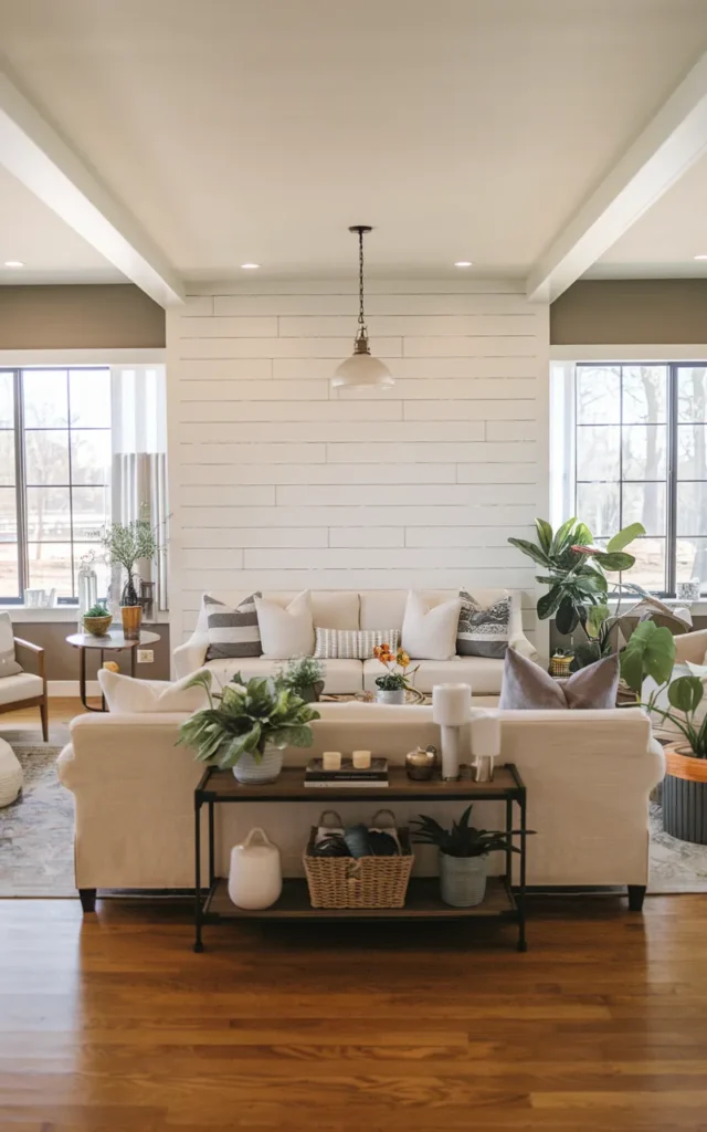 Incorporate shiplap or textured walls subtly