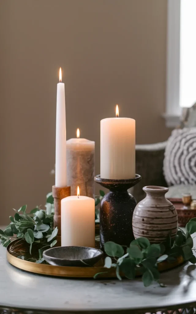 Mix heights using candles and objects