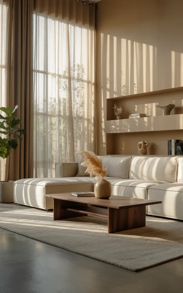 Use sheer curtains for softness