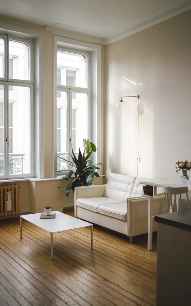 Use wall-mounted lighting to free up space