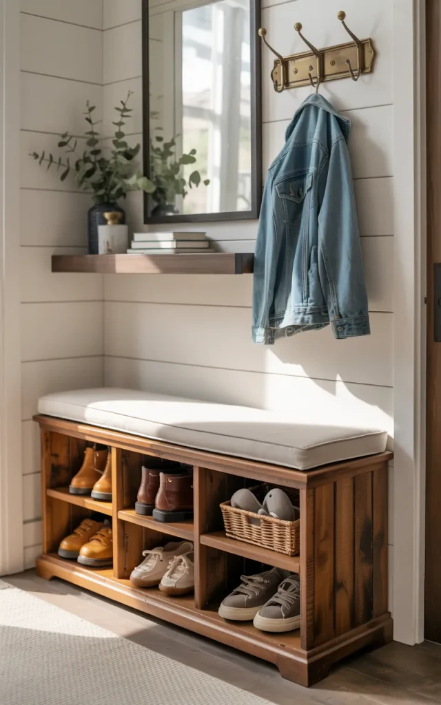 Add a Narrow Bench With Hidden Storage