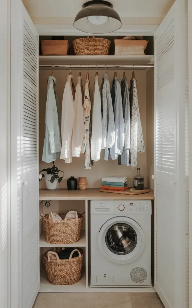 Add a Narrow Hanging Rod for Air-Drying Clothes