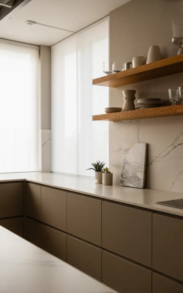 Add a slab backsplash instead of tiny tile