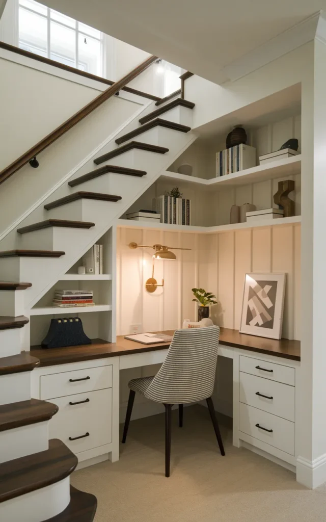 Convert space beneath the stairs into an office
