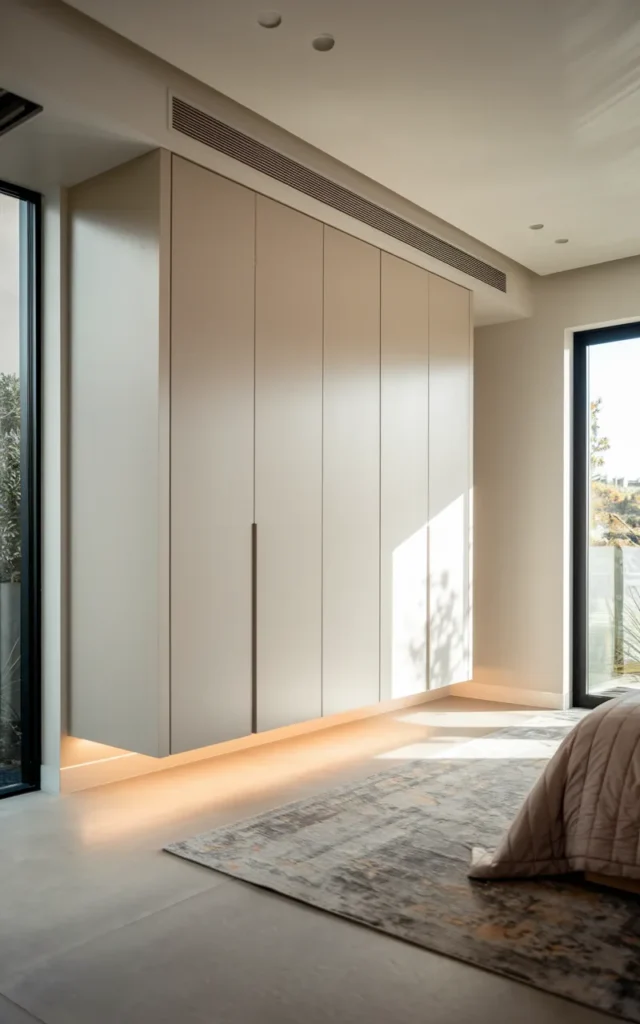 Create a floating wardrobe effect with recessed bases