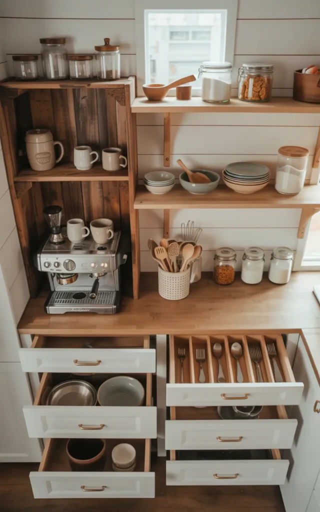 Create zones inside your tiny kitchen