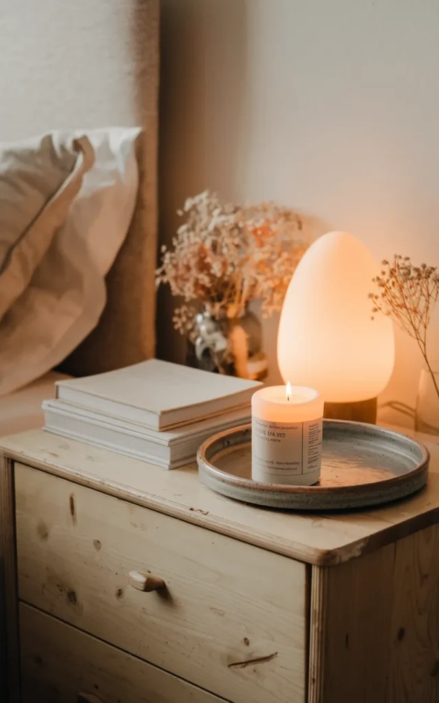 Decorate your nightstand with calming personal touches