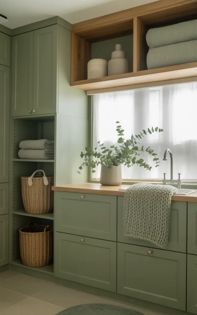 Design a Laundry Room Around a Monochromatic Color Palette