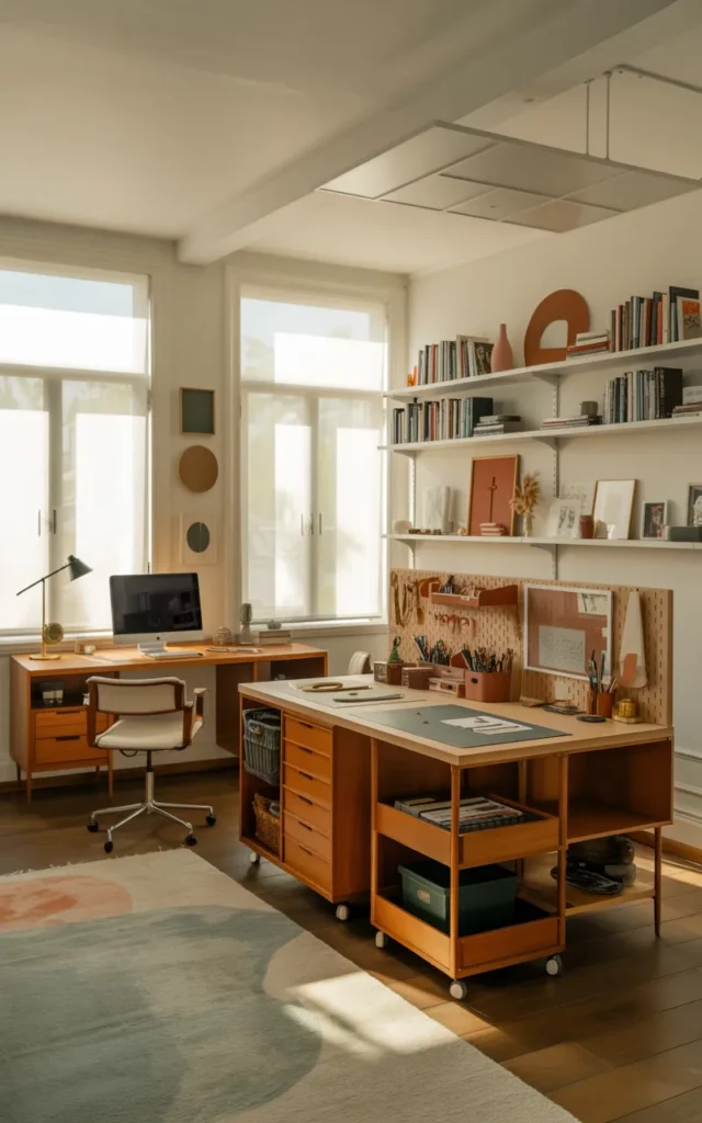 Design a dual-purpose office and creative studio