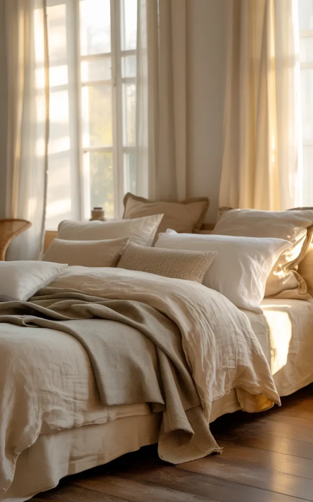 Drape soft linen bedding for an effortlessly relaxed vibe