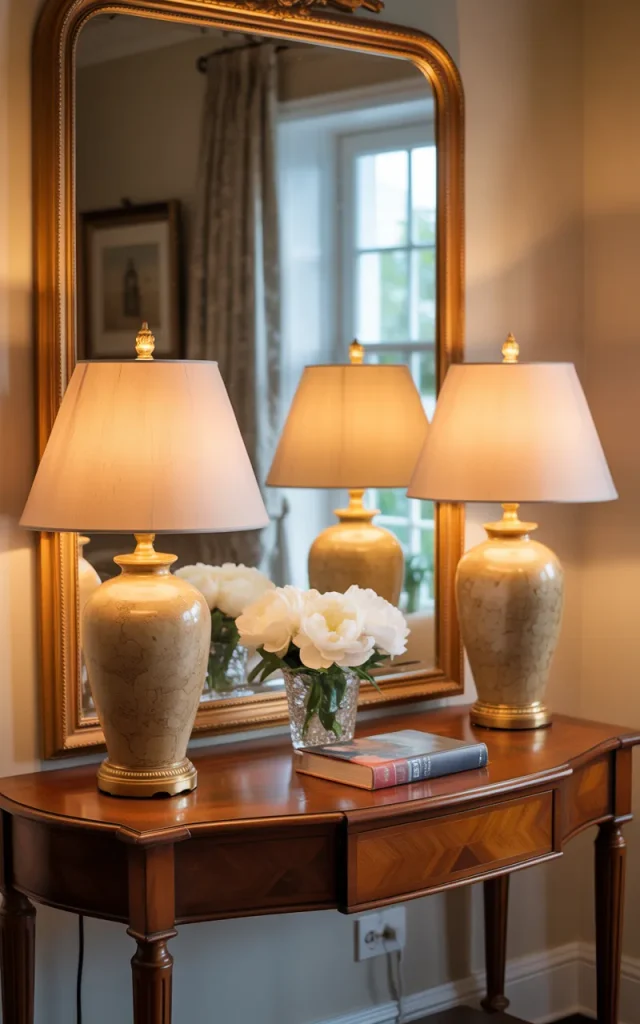 Frame the Entryway with Matching Lamps