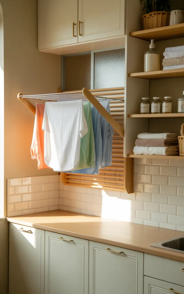 Hang a Fold-Down Drying Rack on the Wall