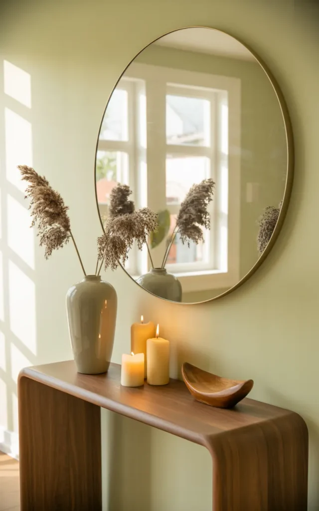 Hang a Large Mirror Above Your Entryway Table