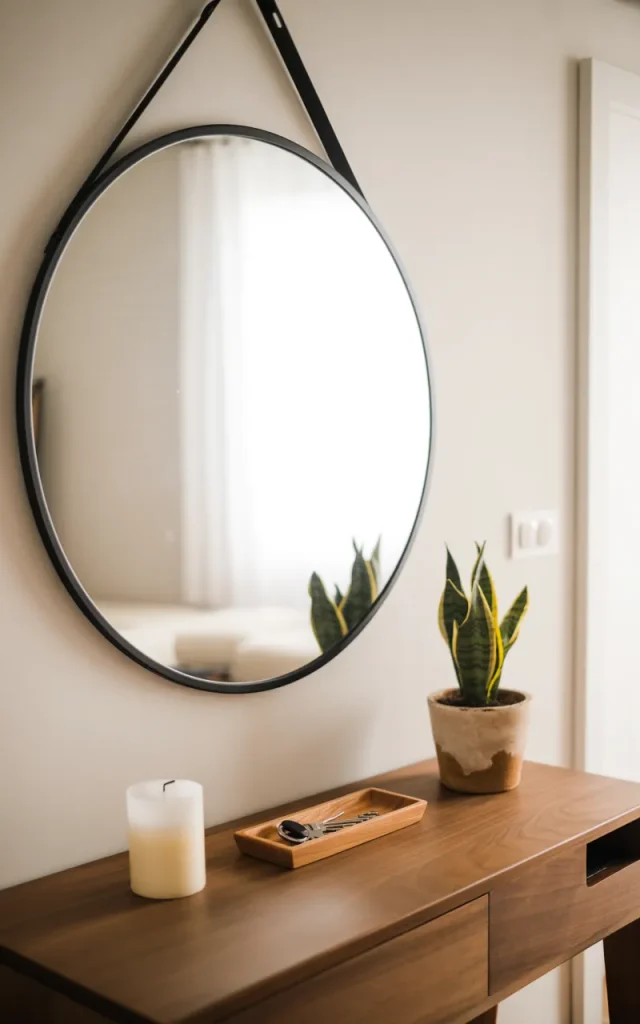 Hang a Large Mirror Above a Slim Console Table