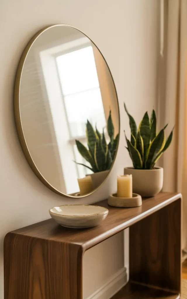 Hang a Statement Mirror Above a Console Table