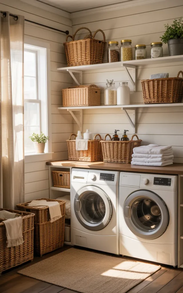 Hide Clutter Inside Decorative Baskets