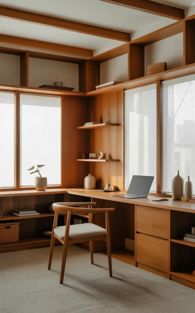 Incorporate warm wood tones for balance