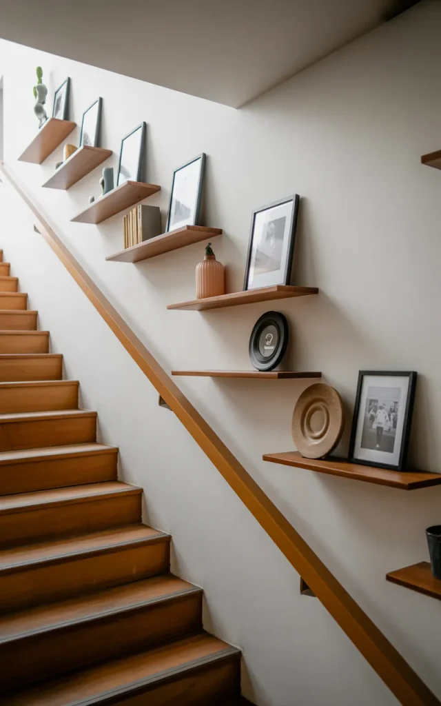 Install Floating Shelves for Rotating Displays