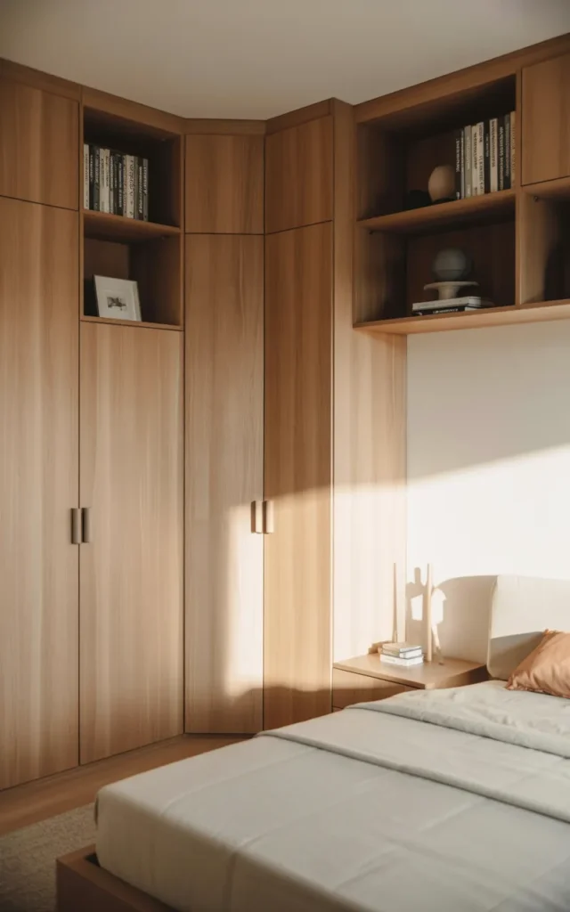 Install corner wardrobes to maximize awkward spaces
