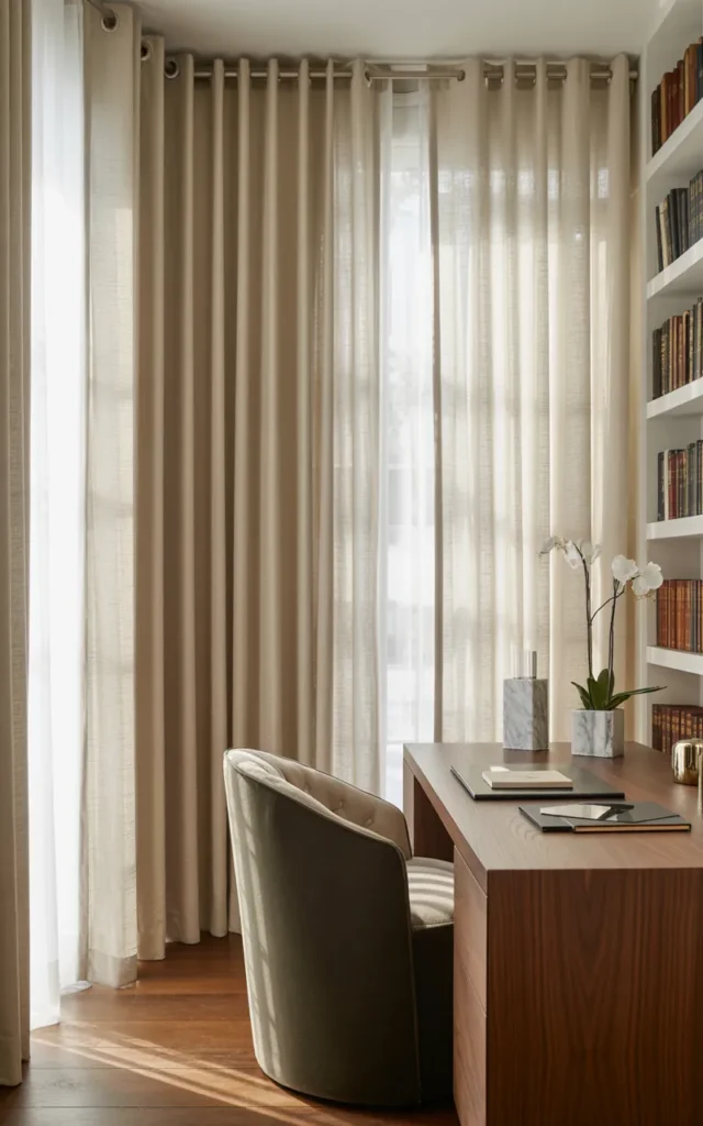Install floor-to-ceiling curtains for elegance