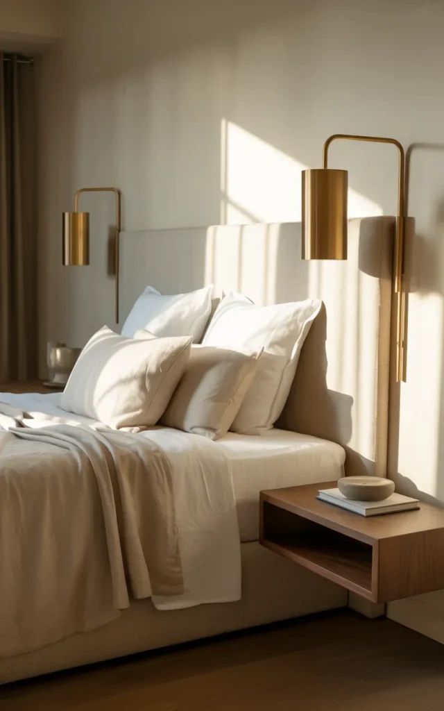 Install wall sconces instead of bulky lamps