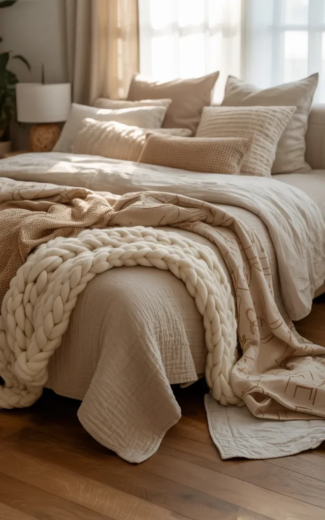 Layer your bed with oversized throw blankets