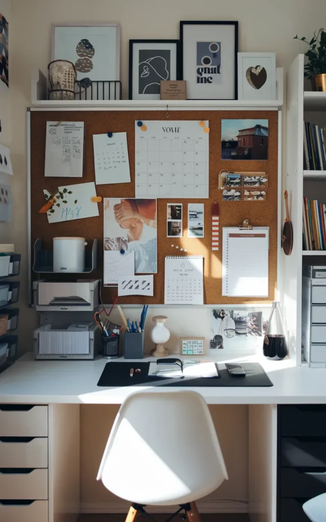 Mount a bulletin board for organization