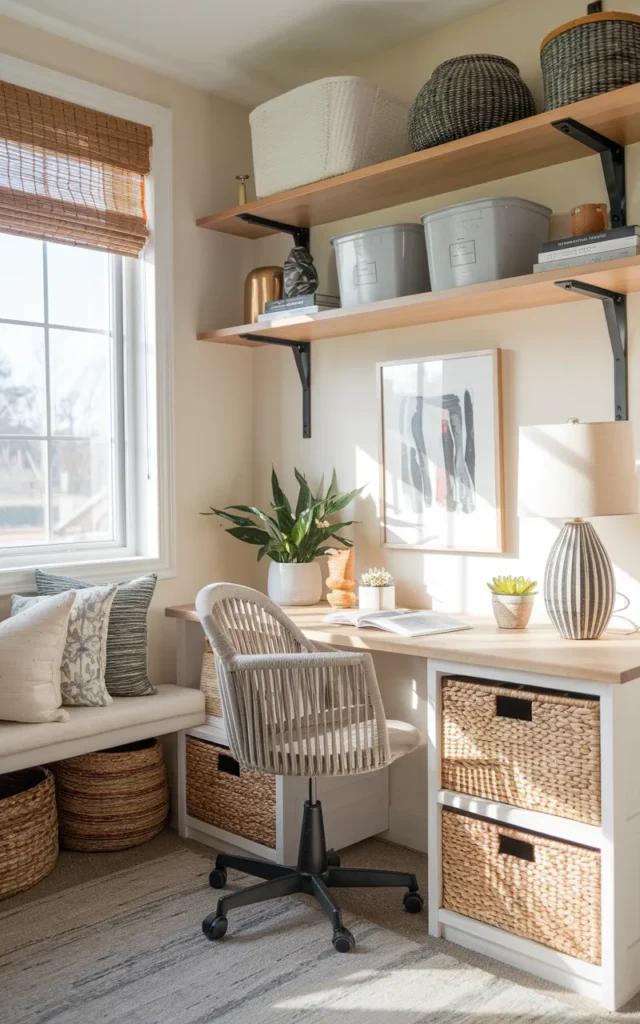 Replace bulky drawers with storage baskets