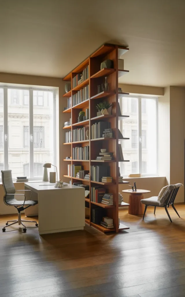 Separate work zones using furniture placement