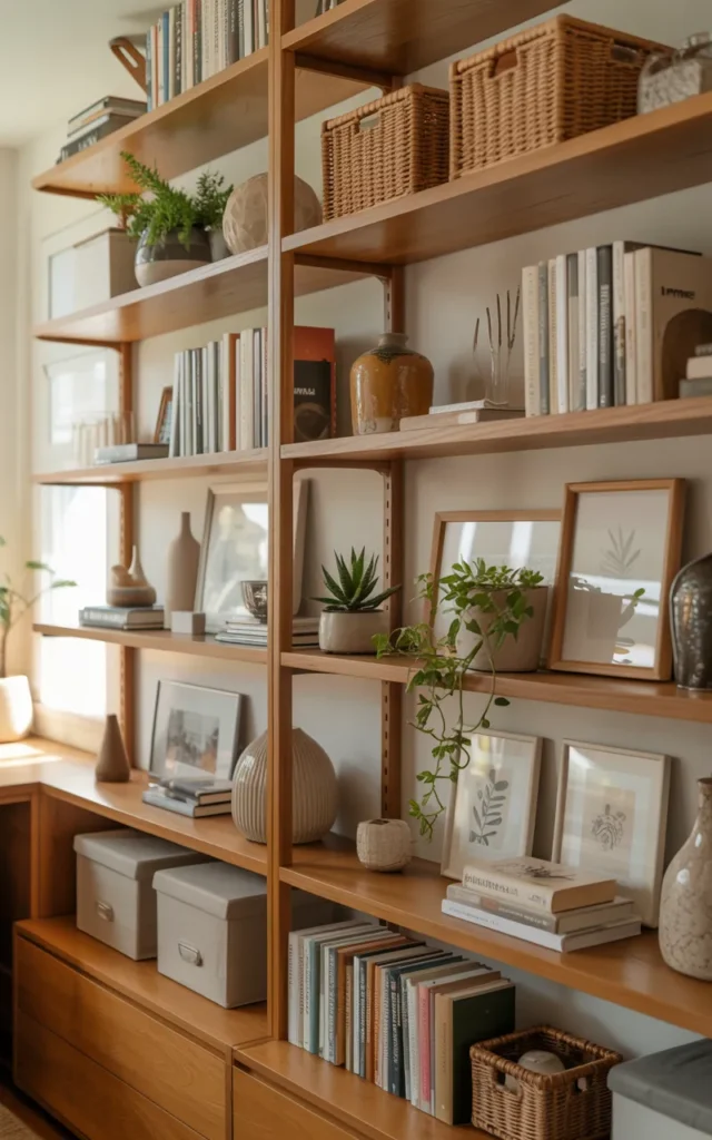 Style open shelving with both beauty and function