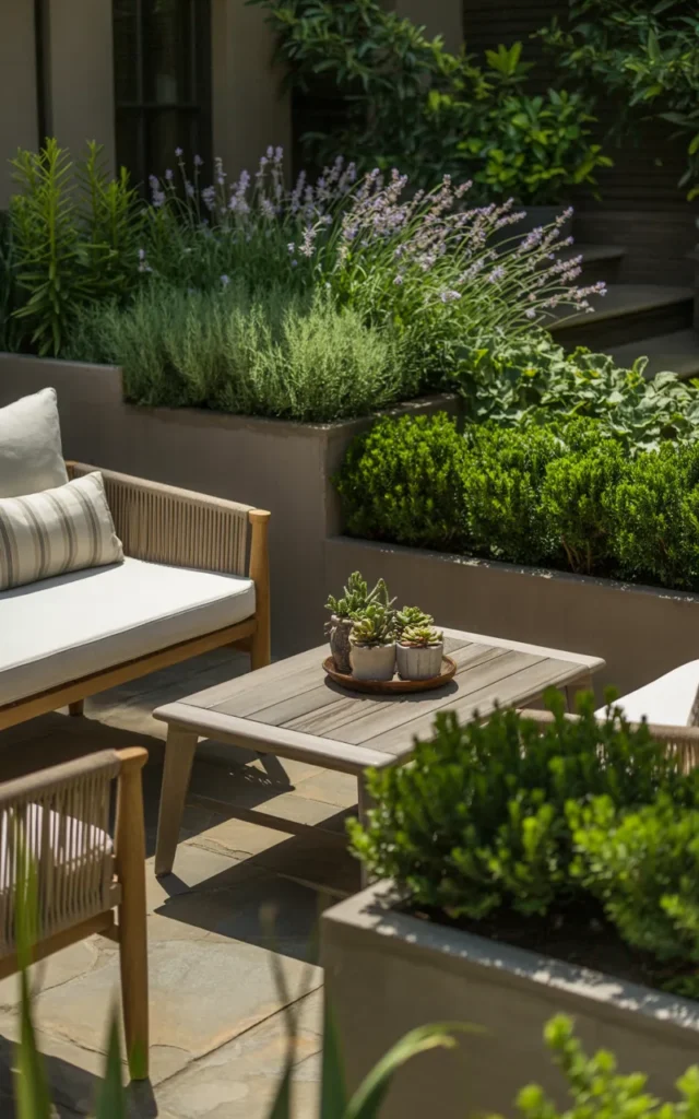 Surround the Patio with Raised Planters
