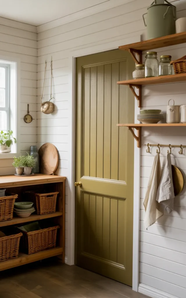 Upgrade your pantry door with green paint