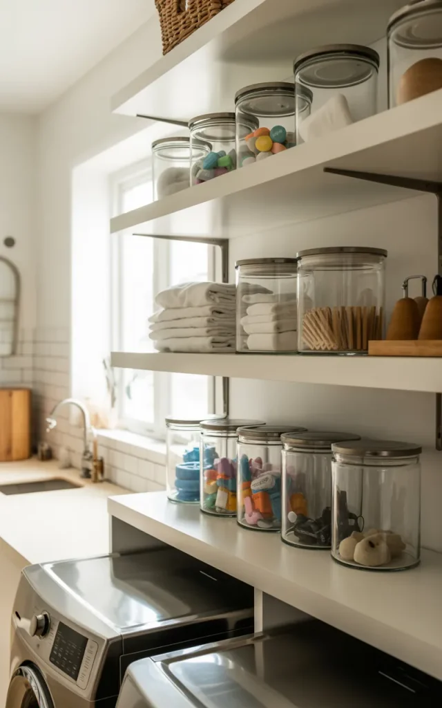 Use Glass Jars to Store Laundry Supplies