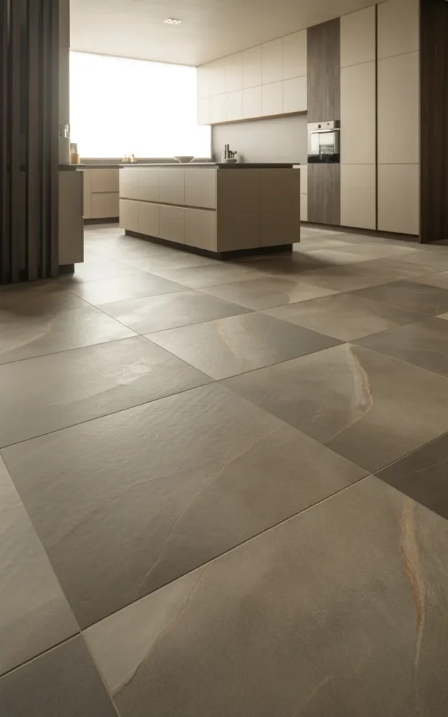 Use oversized tiles for a cleaner floor