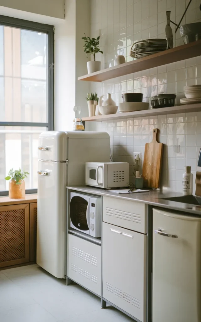 Use slim appliances designed for compact kitchens