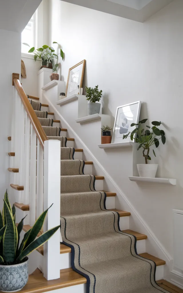 Add Integrated Shelf Space Above the Handrail