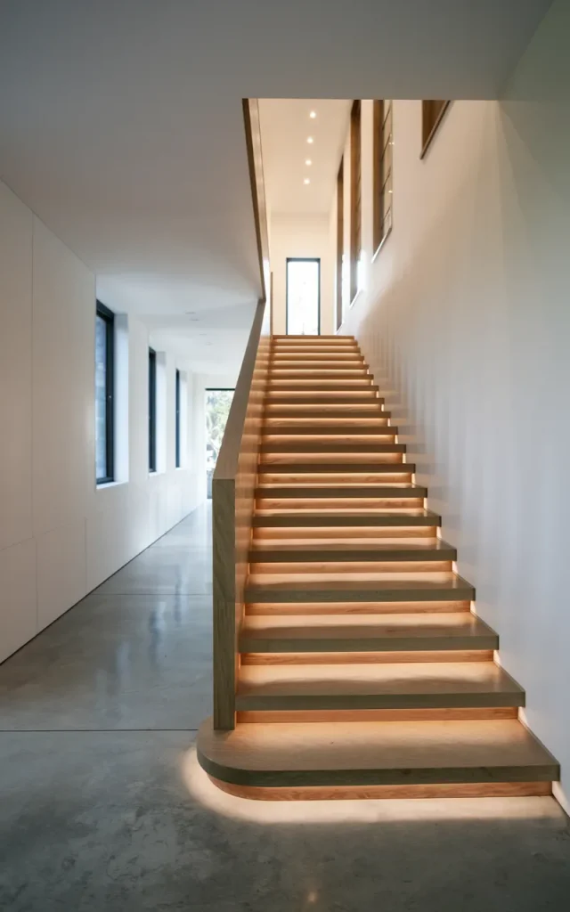 Add LED Lighting Under Each Wooden Tread