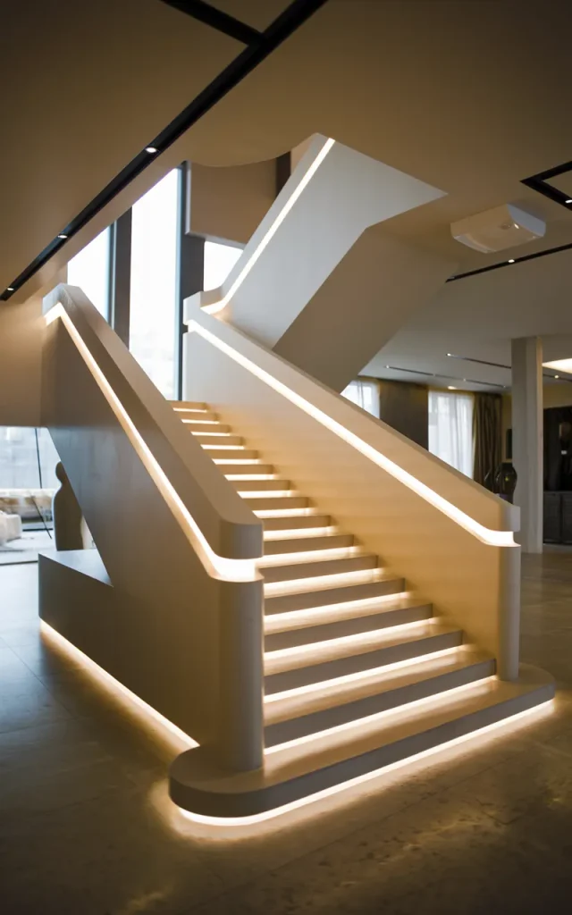 Add LED-lit handrails for a futuristic touch