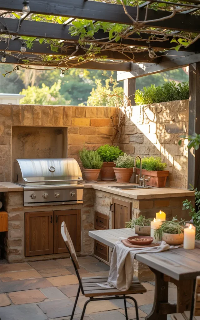 Add a Cozy Outdoor Kitchen Corner