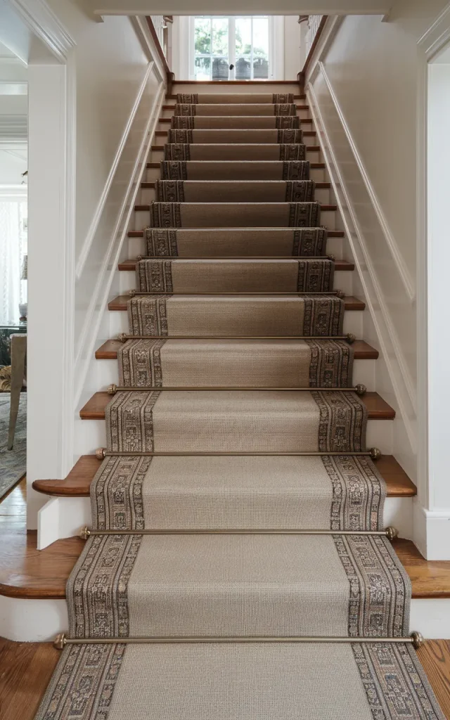 Add a Staircase Runner with Patterned Borders