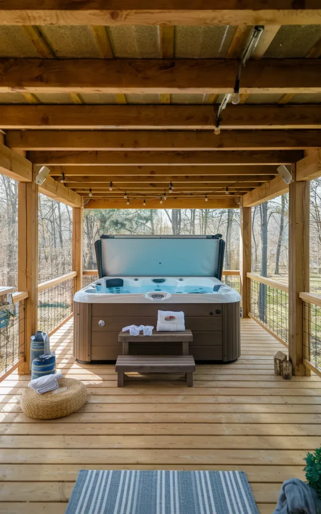 Add a Wooden Deck Around the Tub