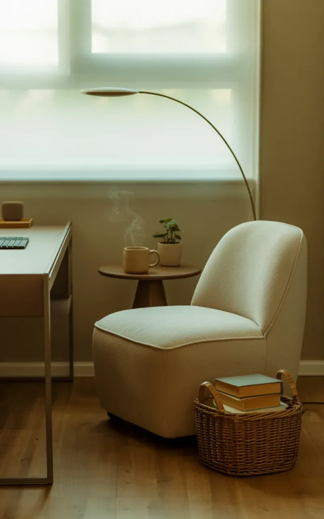 Add a compact reading or relaxation corner.