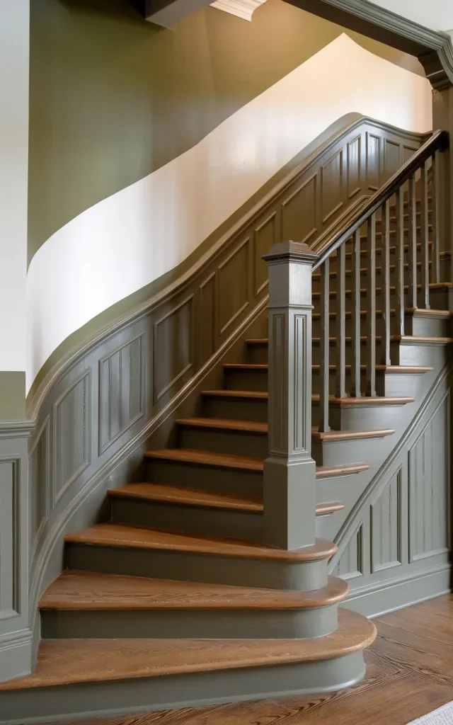 Add a half-painted wall with a clean horizontal line