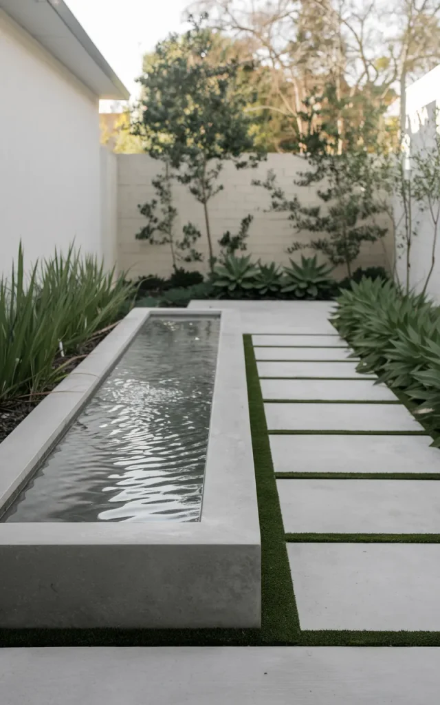 Add a narrow water feature.