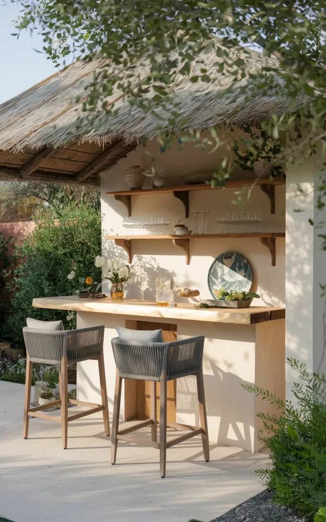 Add a small outdoor bar beneath the roof.